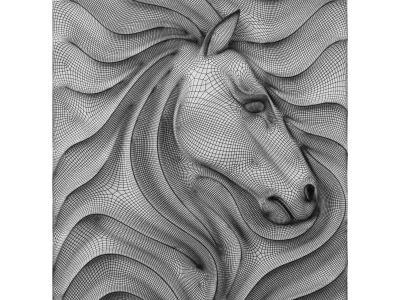 Decorative Relief v1 - Horse 3D model