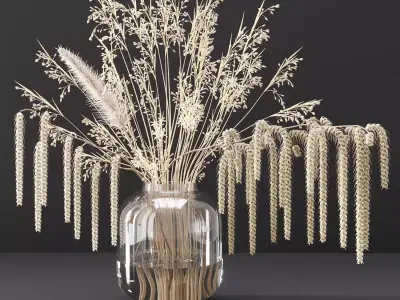 Bouquet with dry plants 3D model