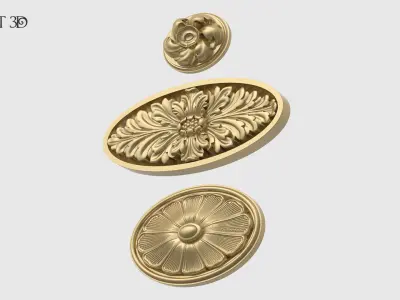 Oval Rosette Set 3D print model