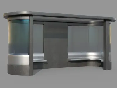 13 Bus Stop Base Mesh with UVs and Textures Vol 2 Low-poly 3D model