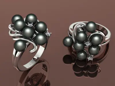 Pearl Ring Gold  3D print model