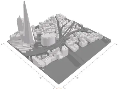 Free 3D Model of London - Sample of AccuCities Base Model - Tile Free 3D model