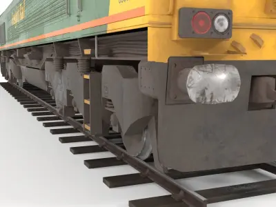 Diesel locomotive low poly Low-poly 3D model