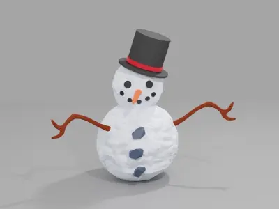 Snowman High Poly - Boneco de Neve Low-poly 3D model