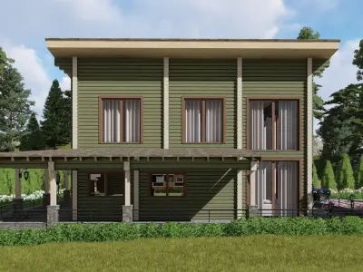 3D model of a wooden house 3D model buy