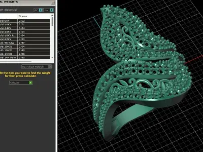 STL 3DM Women Ring Womens Ring Diamonds With Stone Model 3D print model