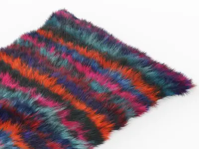 Turkish Shaggy Fur Rug 3D model