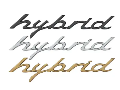 hybrid nameplate Porsche  3D print model