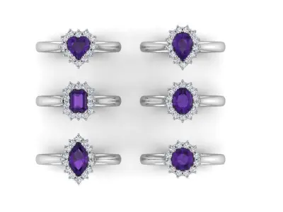 Cluster Rings Collection 3D print model