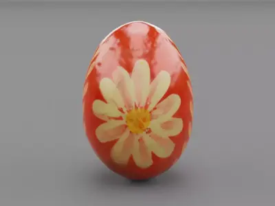 Easter egg 05 Low-poly 3D model