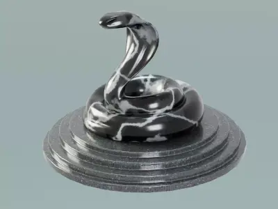 House Decoration Cobra Statue Low-poly 3D model