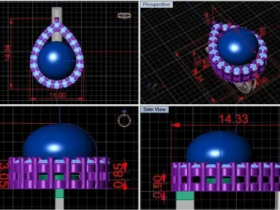 Earrings  Pearl set 3D print model