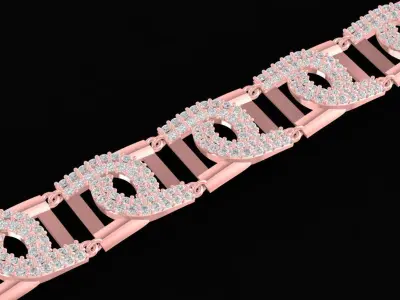 Luxury Diamond Link Bracelet Jewelry 3D Model 2548 3D print model