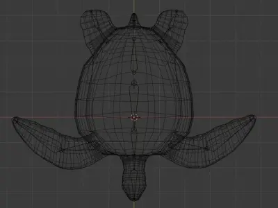 low poly sea turtle Low-poly 3D model