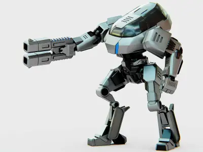 ROBOCOP Z500 Rigged for Unreal Engine - Unity - MIXAMO  3D model