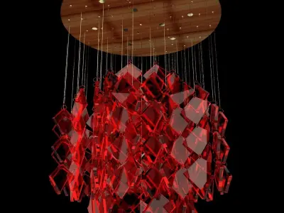 Chinese red lantern  3D model 19