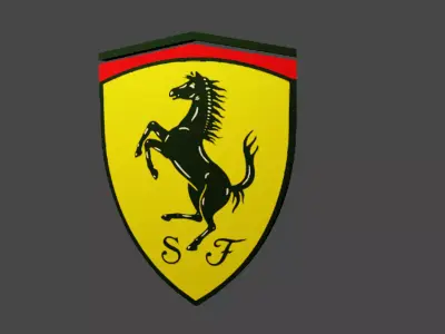 Ferrari 3D Logo Low-poly 3D model