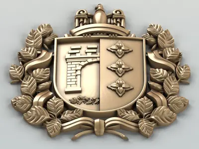 Coat of arms of Chernovitskiy region Ukraine 3D model