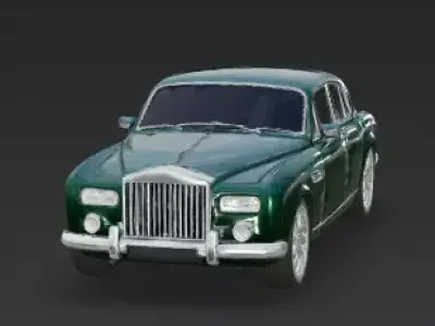Classic Green Luxury Sedan 3D Model Low-poly 3D model