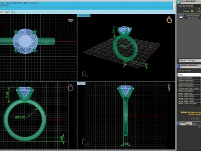 Solitaire Diamond Engagement Ring R1 3D print model purchase