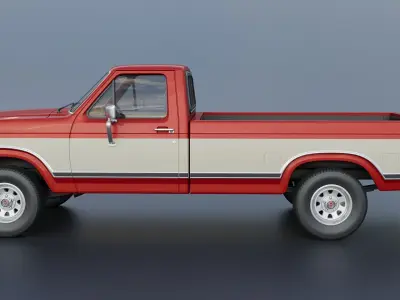 Pickup Truck F-150 Long Bed 1983 3D print model