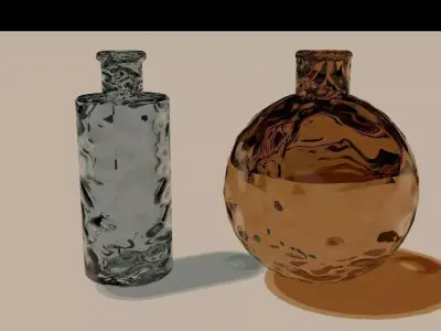 experiment glass bottles 3D model