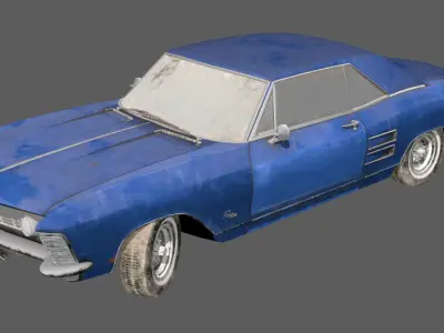 blue pearl sports car Low-poly 3D model