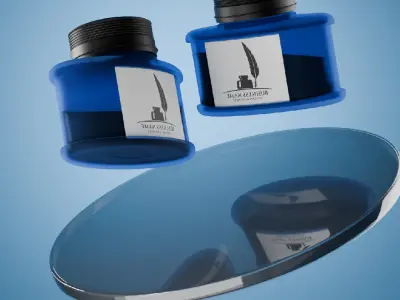 Beautiful And High Poly Inkpot with beautiful textures 3D model