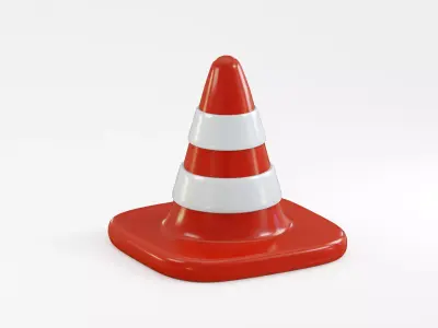 Traffic Cone Low-poly 3D model