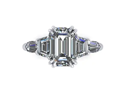 Four Stone Woman Wedding Ring V4 3D print model