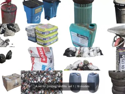 A set for creating landfills  set 1 3D Model Pack