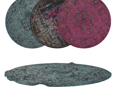 Round Rug Set 15 3D model