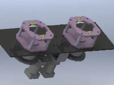 Double geardrive machine platform 3D model