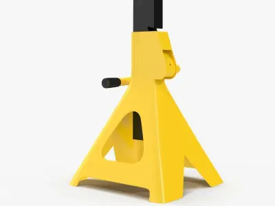 Jack Stand Yellow Low-poly 3D model
