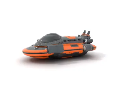 Orange Futuristic Vehicle model pack Low-poly 3D model