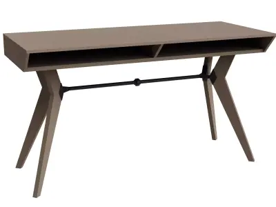 V Legs Wooden Desk Low-poly 3D model
