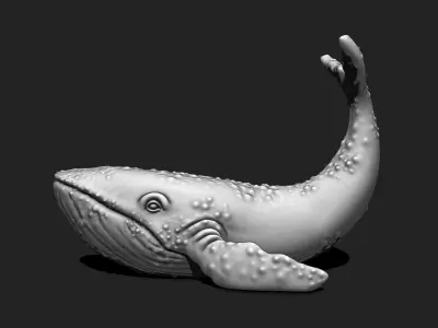 Whale Decor STL - 3D Printable Sea Life Sculpture 3D print model