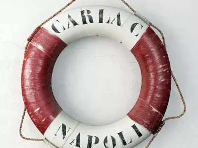 1951 Vintage Life Preserver Ring 3D model