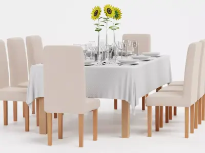 -Restaurant Table FULL V1- 3D model