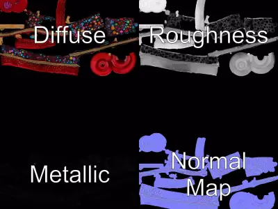 Glamorous Jeweled Binoculars model pack Low-poly 3D model