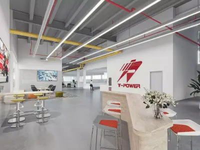 Modern reception lobby Interior 3D model