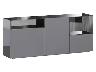 Black glass sideboard 3D model