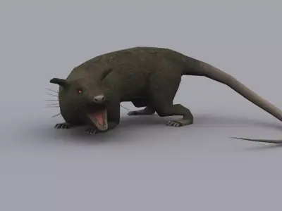 GIANT RAT GAME READY ANIMATED MODEL Low-poly 3D model