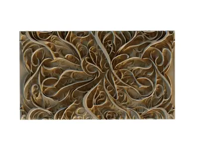 mural decor set wall panel 06 3D model