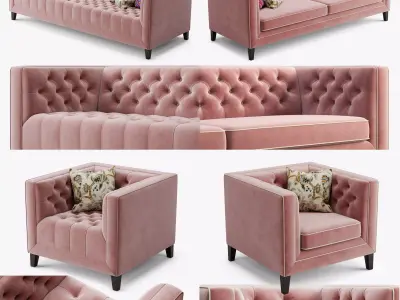 Living room set Pinkslip 3D Model Pack