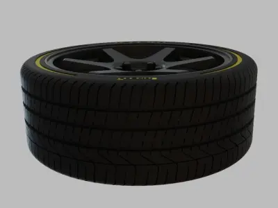 Miniature Enkei T6R Rim and Tire - 3D Print - No Textures 3D print model