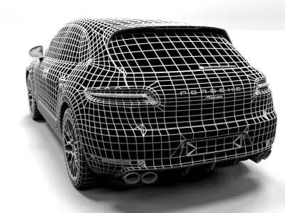 PORSCHE MACAN 2015 LOWPOLY Low-poly 3D model