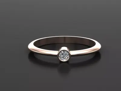 Solitaire Ring Version 1 SR3 3D model
