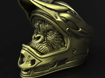 Animal ring jewelry Biker monkey vol2  3D print model