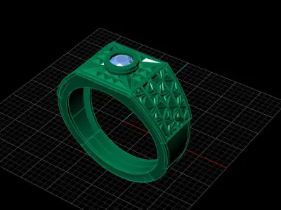 Print Ready STL 3DM  Gents Rings Diamond Men Ring  3D print model 204
